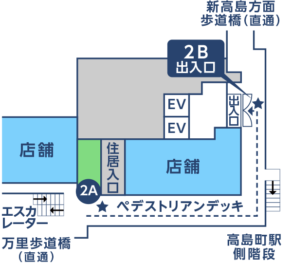 入口のご案内の平面図2階